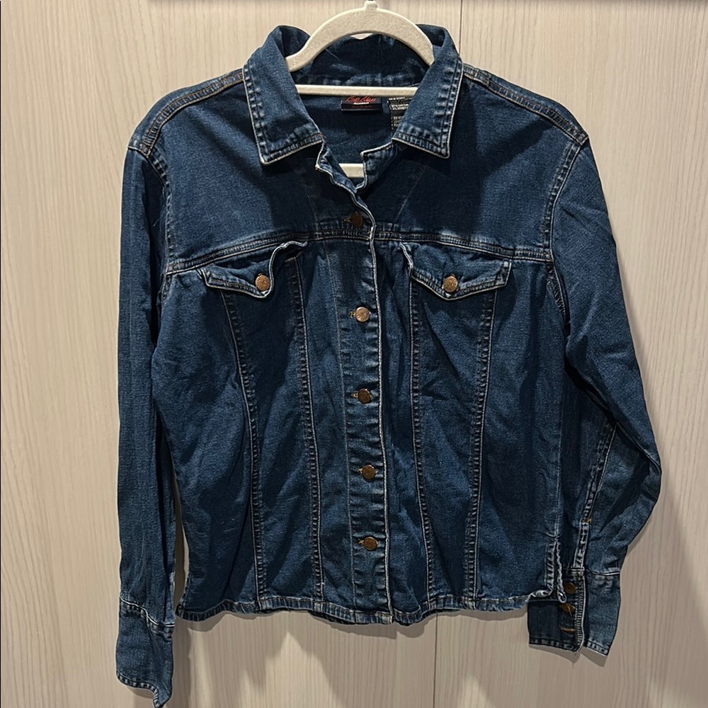 vintage 90s bill blass stretch denim shirt jacket Classic Denim Jacket size 5